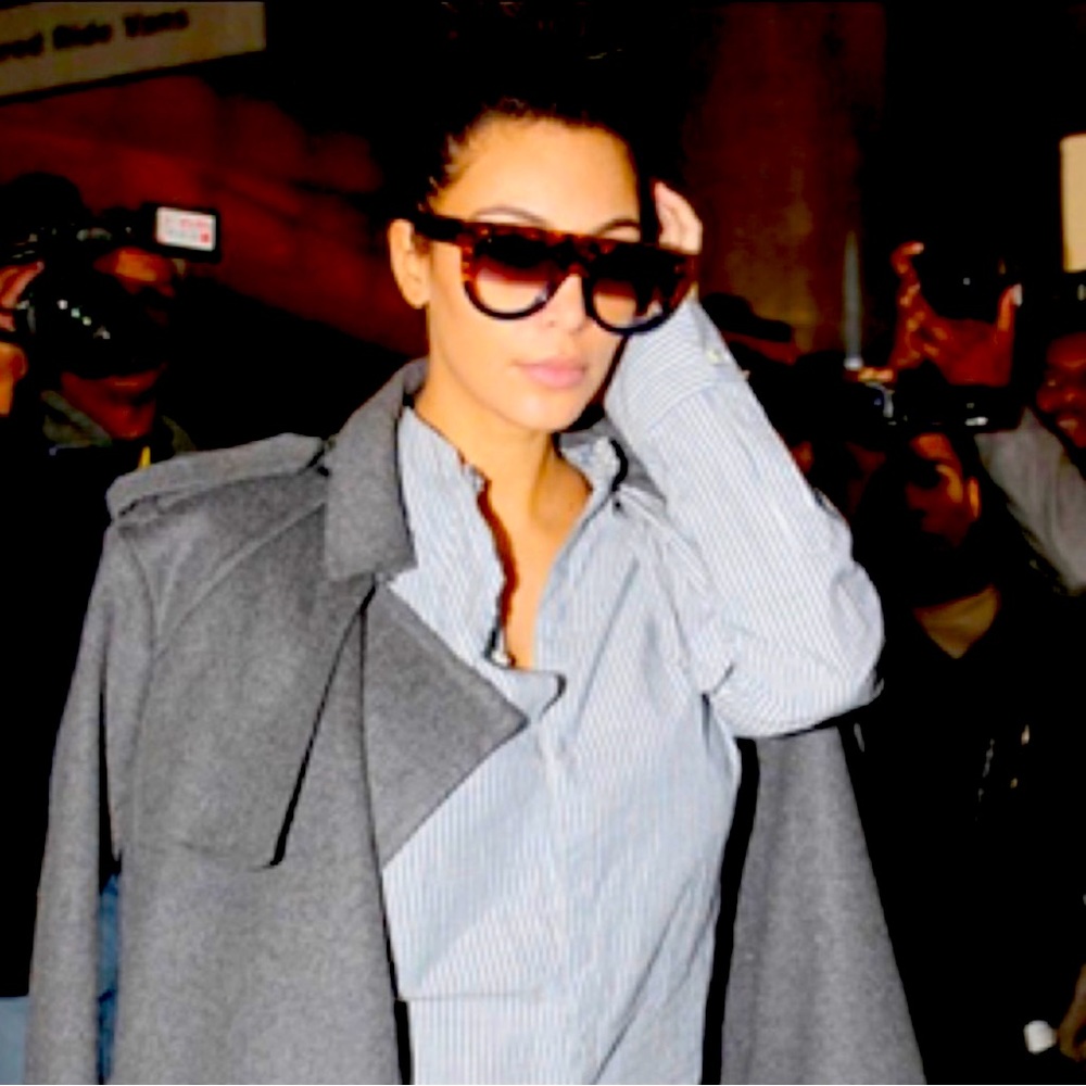Celine oversized tortoise acetate sunglasses.